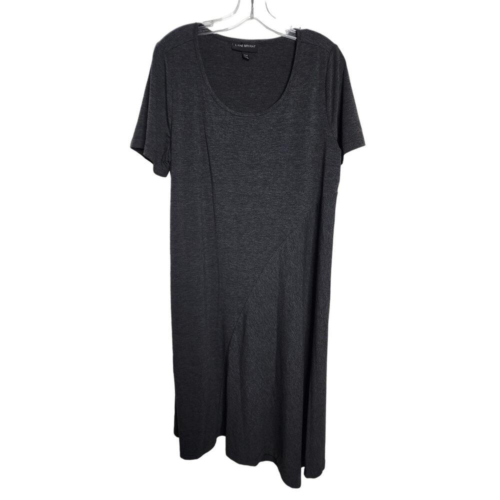 Lane Bryant Charcoal Gray Heather Asymmetrical Dress, 14/16